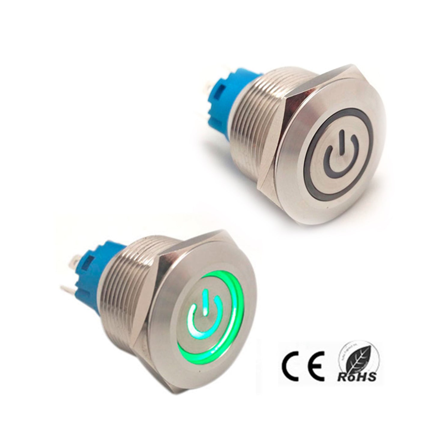 Botão de Painel com Travamento – IP65 Ø19 mm LED Verde 230 V