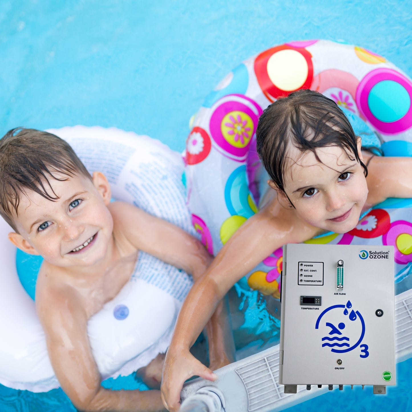 Sistema O₃ para Piscinas — Mergulhe em água pura, sem cheiro a cloro, sem químicos!