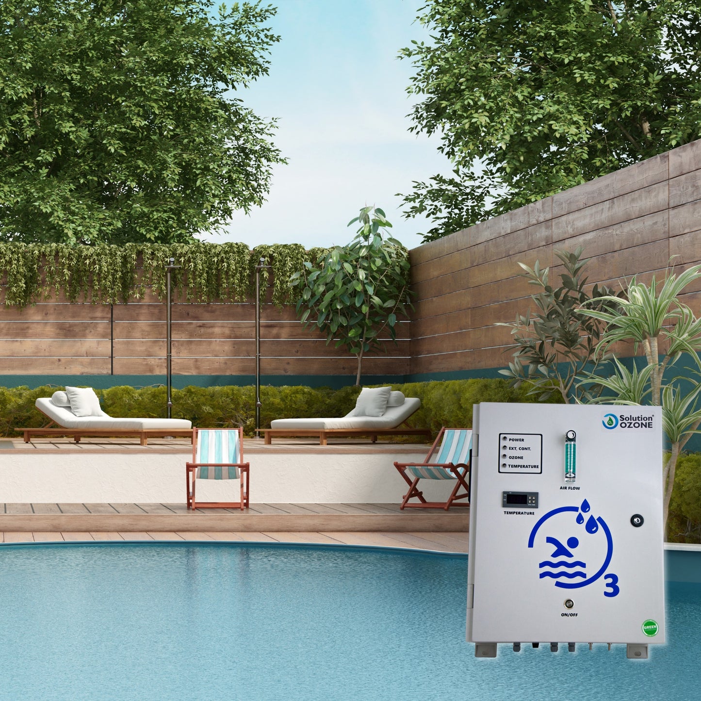 Sistema O₃ para Piscinas — Mergulhe em água pura, sem cheiro a cloro, sem químicos!
